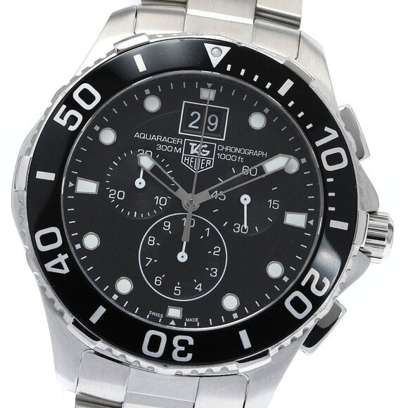 TAG HEUER Aquaracer CAN1010 Chronograph Black Dial Quartz Men's Watch_876153